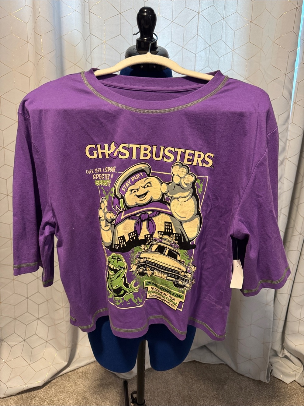 Universal HHN Purple Ghostbusters Tee with Stay Puft Design